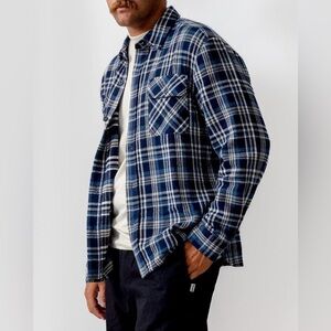 Birdwell Beach Britches Flannel Shirt Mens Medium Plaid Button Down Long Sleeve
